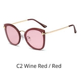 Ralferty Women's Sunglasses Cat Eye zonnebril dames Retro Shades for Women Sunglases Luxury Lady Sun Glass F95536