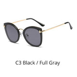 Ralferty Women's Sunglasses Cat Eye zonnebril dames Retro Shades for Women Sunglases Luxury Lady Sun Glass F95536